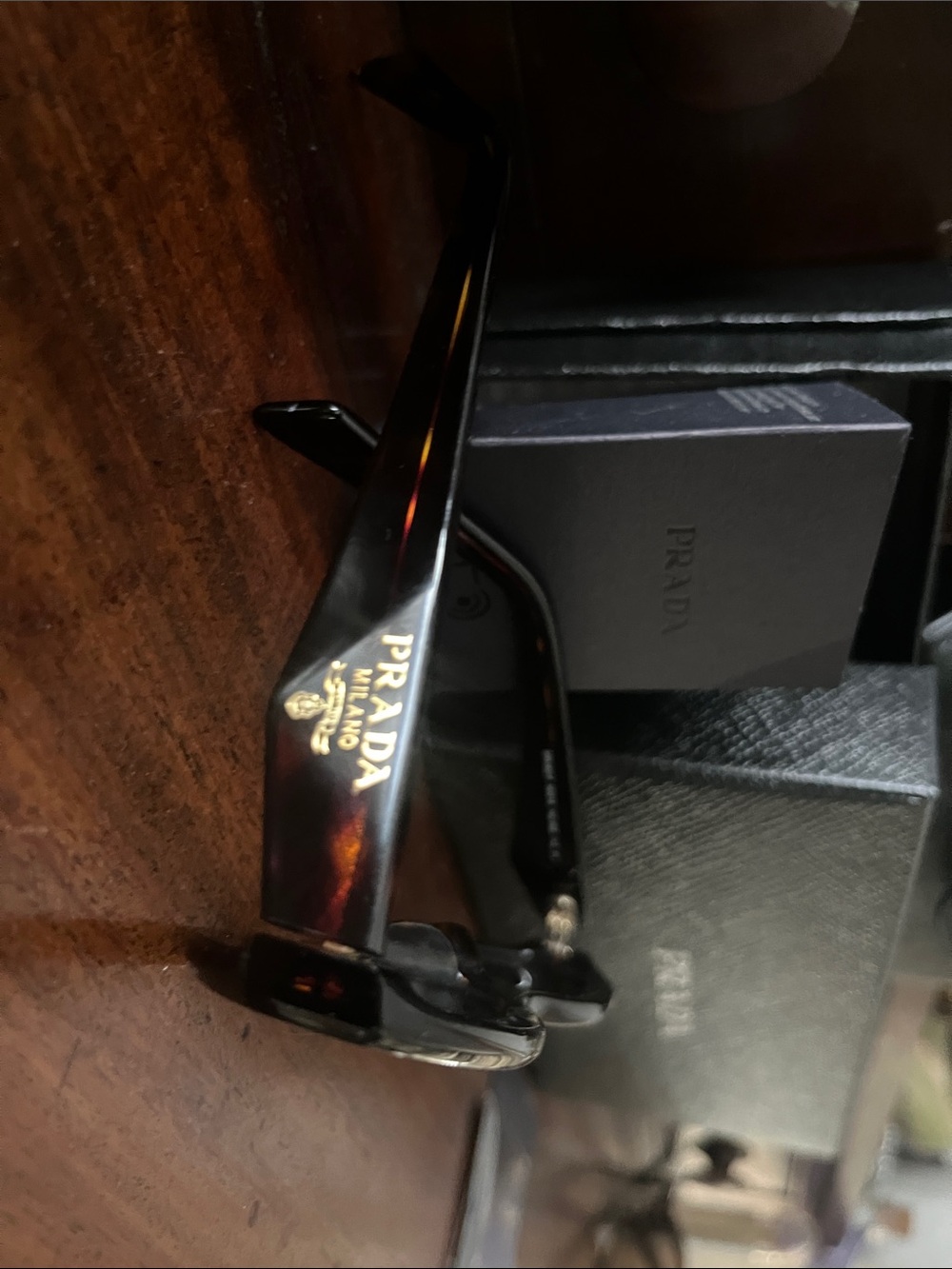 Prada Brown Tortoiseshell Sunglasses with Black Logo Case - Picture 5 of 5